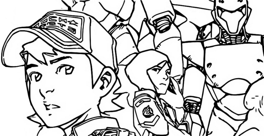 Coloriage Mech academy: les cadets