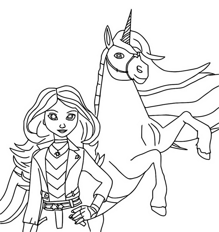 Coloring page Unicorn academy