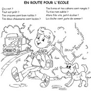 Coloriage En route pour l'école