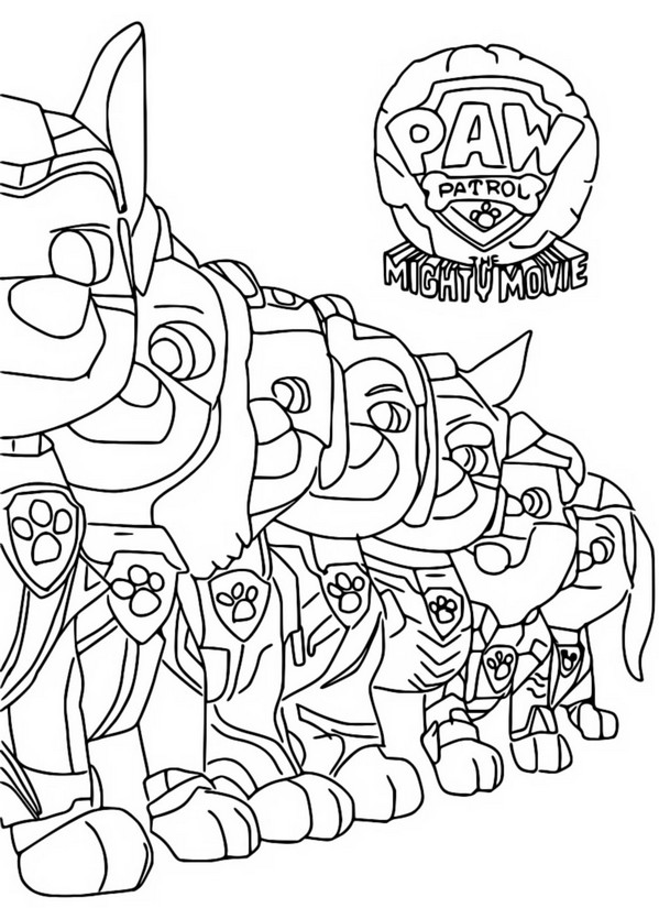 Coloring page Paw Patrol - The mighty movie : The team 10