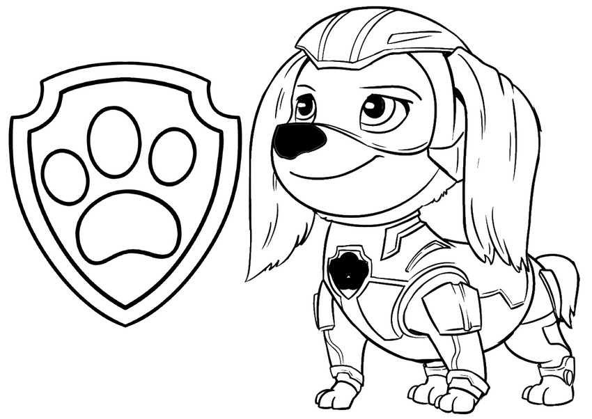 Coloring Page Paw Patrol The Mighty Movie Liberty Badge 19