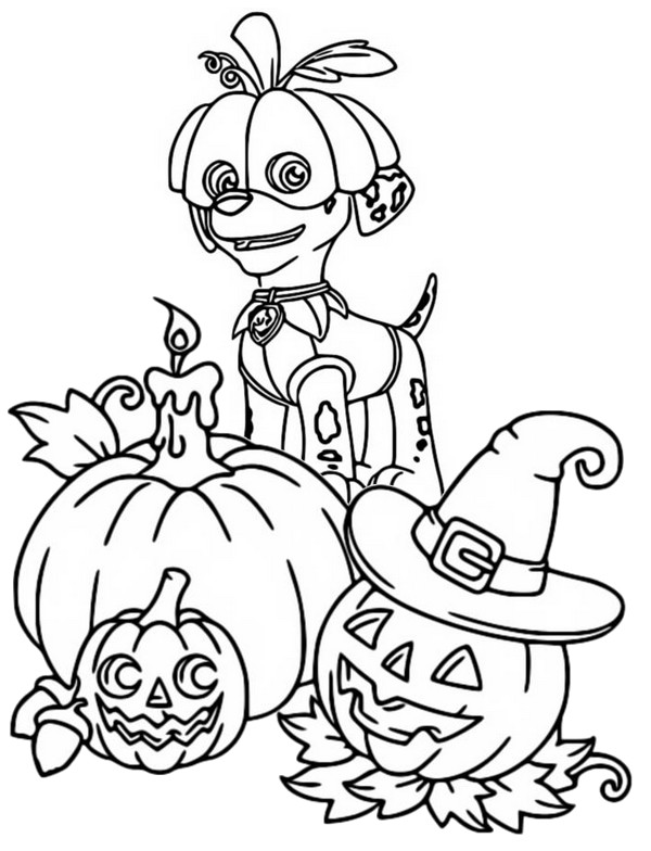 Coloring page Marshall - Pumpkin