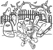 Coloring page Chase - Graveyard