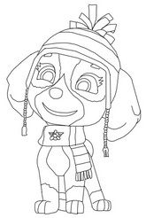 Coloring page Winter hat and scarf