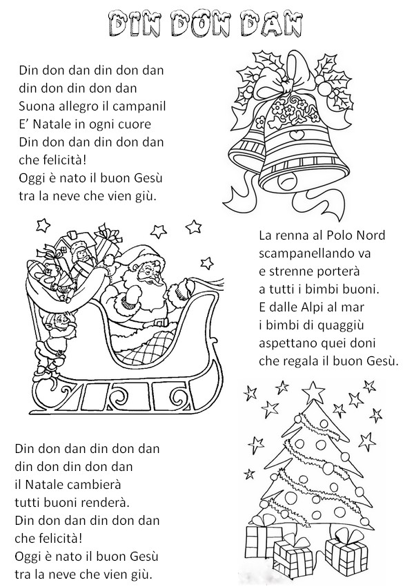 Desenho para colorir Em italiano: Din Don Dan