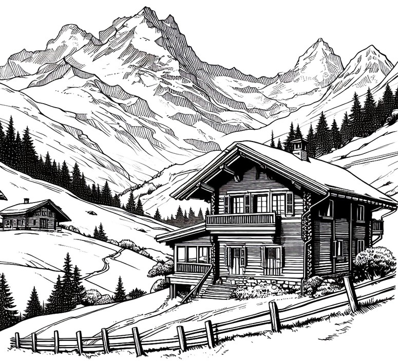 Coloriage Chalet