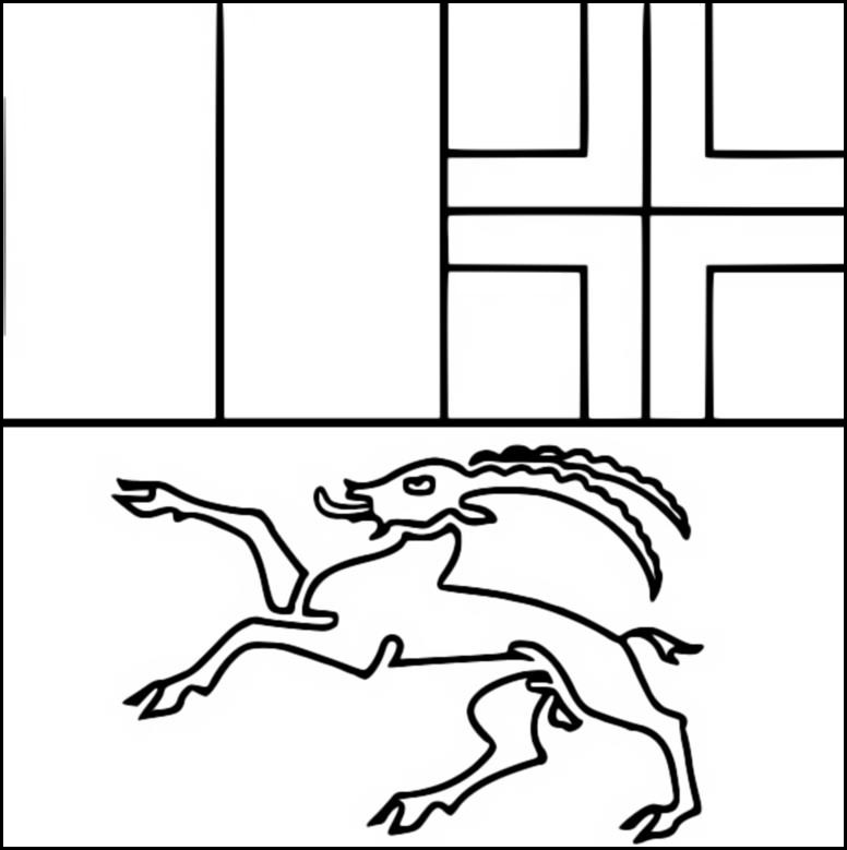 Coloring page Flag of the canton of Graubünden - Switzerland