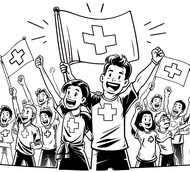 Coloring page Swiss supporters