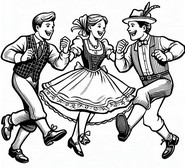 Desenho para colorir Dança suíça tradicional