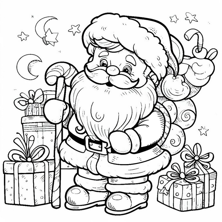 Dibujos para colorear Papá Noel