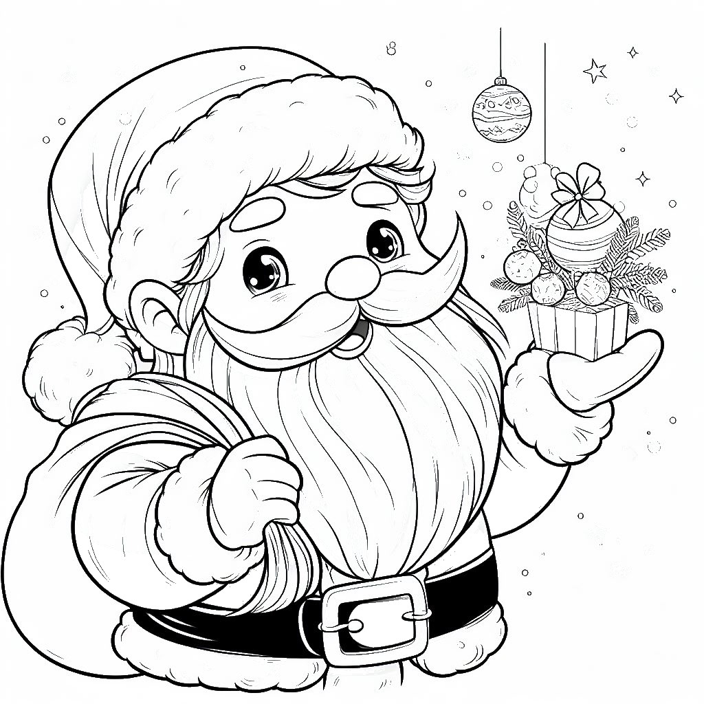 Coloriage La tête du Père Noël