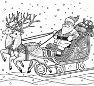 Desenho para colorir O trenó do Papai Noel
