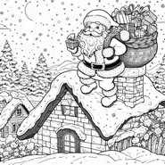 Desenho para colorir Na chaminé