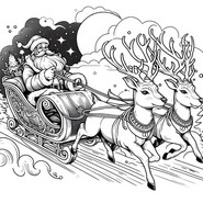 Coloring page Santa's reindeer