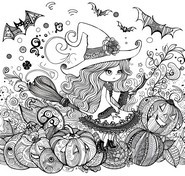 Coloring page Witch