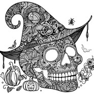 Dibujo para colorear Cráneo con un sombrero