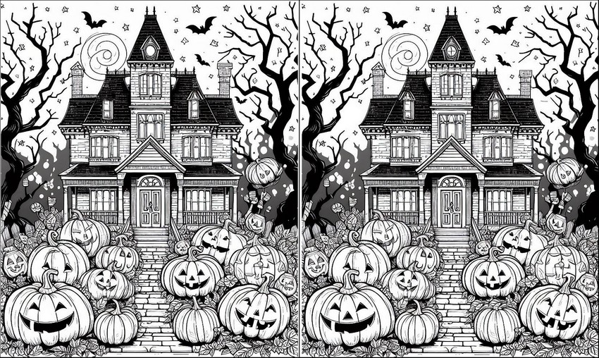 Coloring page Haunted house