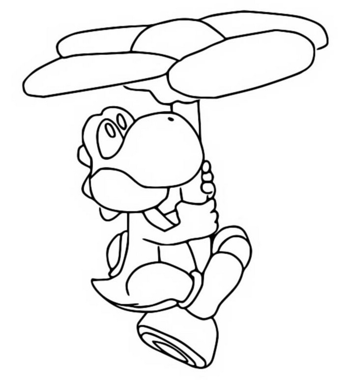 Dibujo para colorear Yoshi rojo