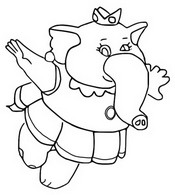 Coloring page Peach - Elephant