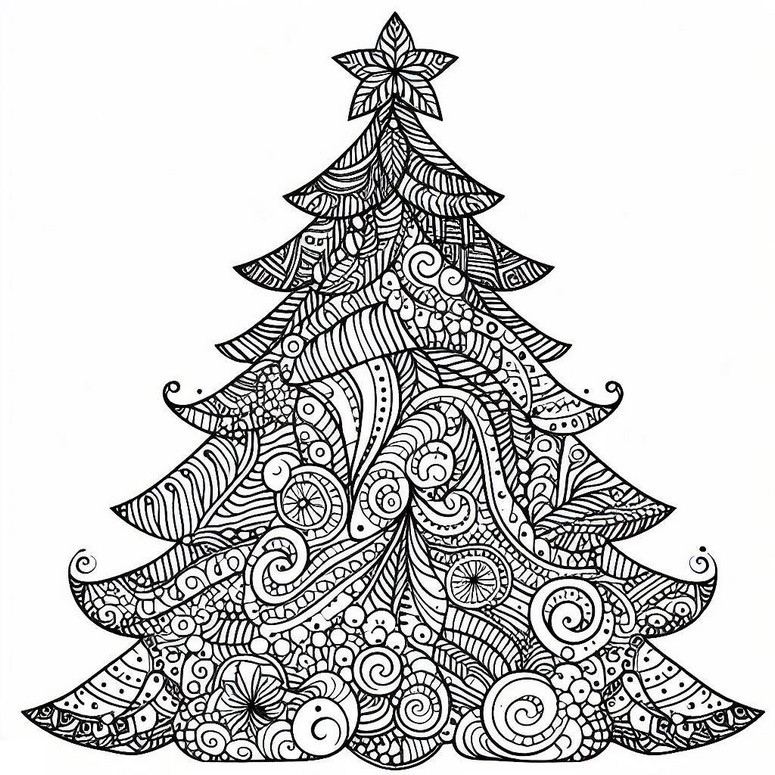 Disegno da colorare albero di Natale