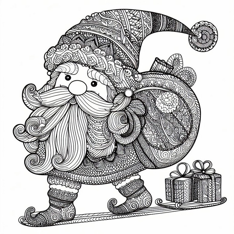 Desenho para colorir Elfo do Papai Noel