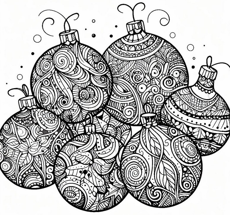 Coloring page Christmas' balls