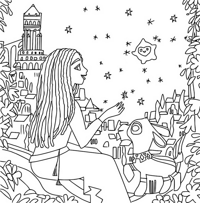 Coloriage Asha & Star