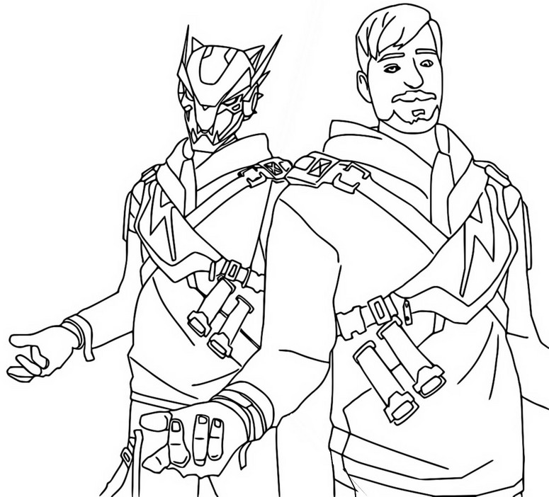 Coloring page MrBeast Fortnite
