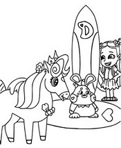 Disegno da colorare Kids Diana Show - Surf