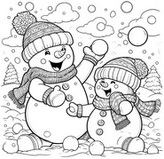 Coloring page The Battle of Snow Balls