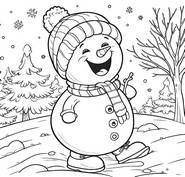 Malvorlagen Glücklicher Schneemann