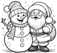 Coloring page With Santa Claus