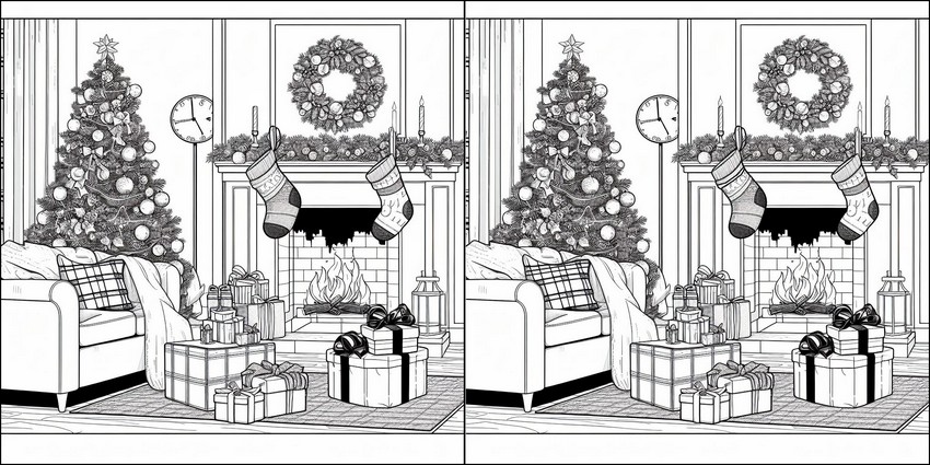 Desenho para colorir árvore de Natal