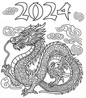 Desenho para colorir O ano do dragão