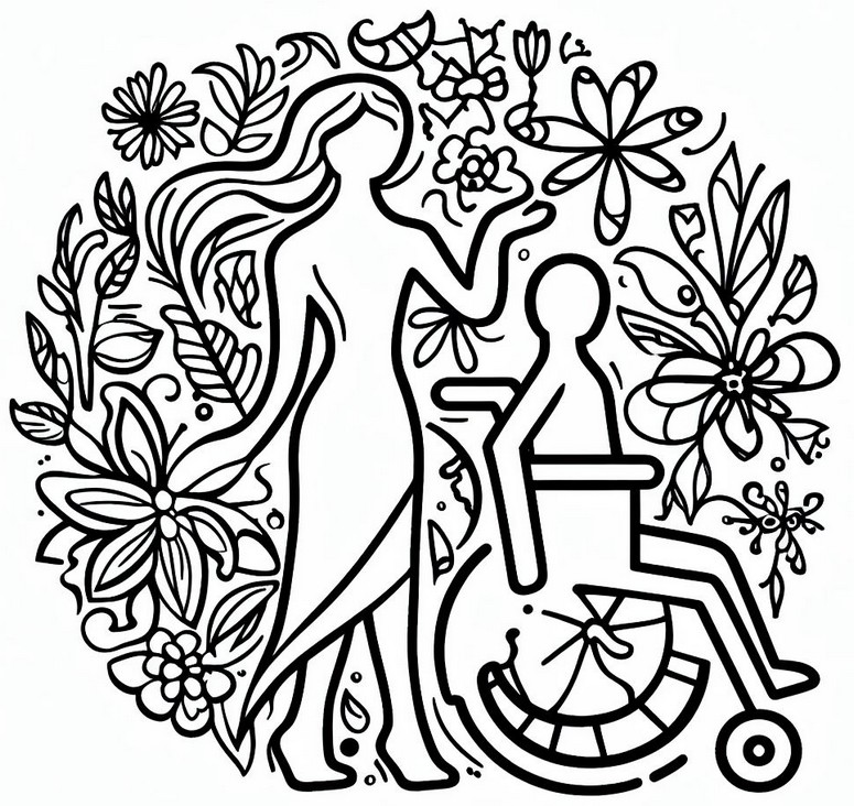 Coloring page International Disabled Personal Day - United Nations International Days