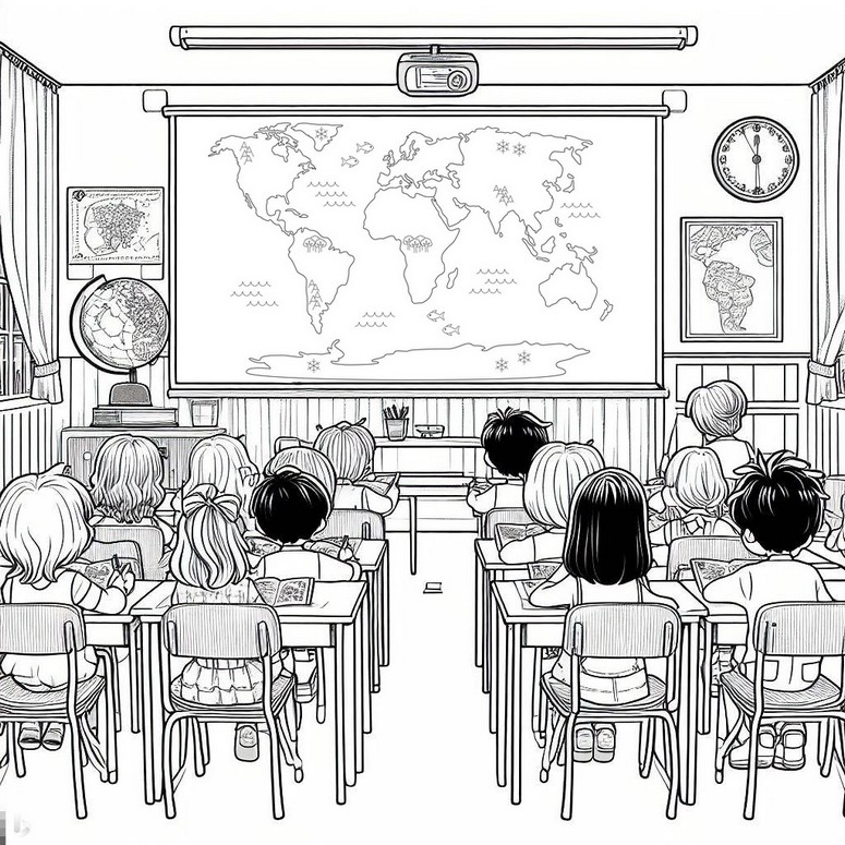 Coloring page International Education Day