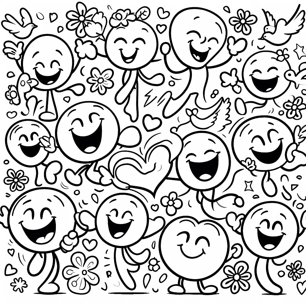 Coloring page International Happiness Day