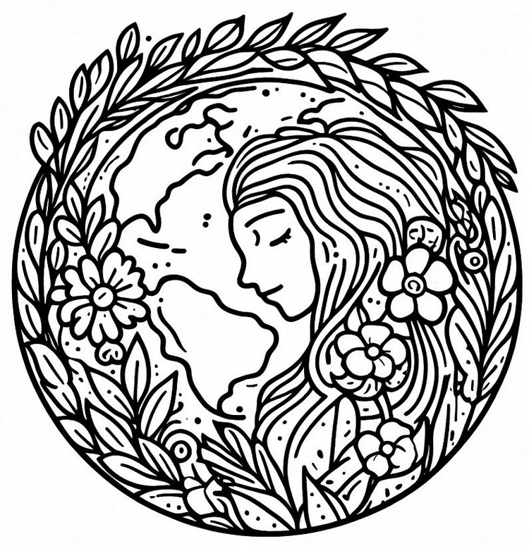 Coloring page International Planet Earth Day - United Nations International Days