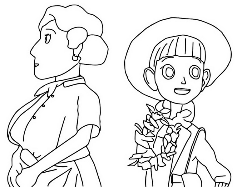 Coloring page Haru ・ Watanabe