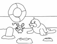Coloring page To the beach