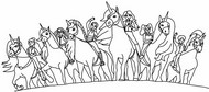 Ilmainen värityskuva - Sophia ja hänen ystävänsä - Unicorn academy