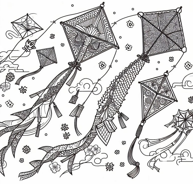 Coloring page Kites