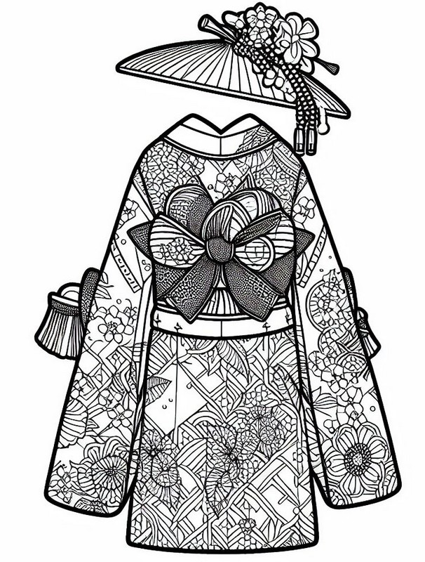 Coloring page Kimono