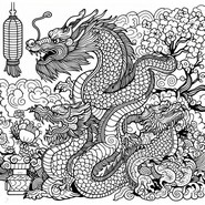 Dibujo descargable - El año del dragón - Año nuevo japonés