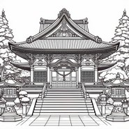 Coloring page Temple