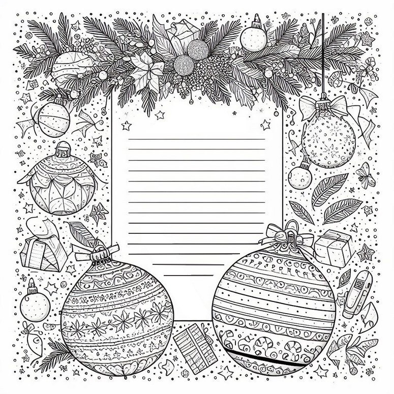 Coloring page Christmas' balls