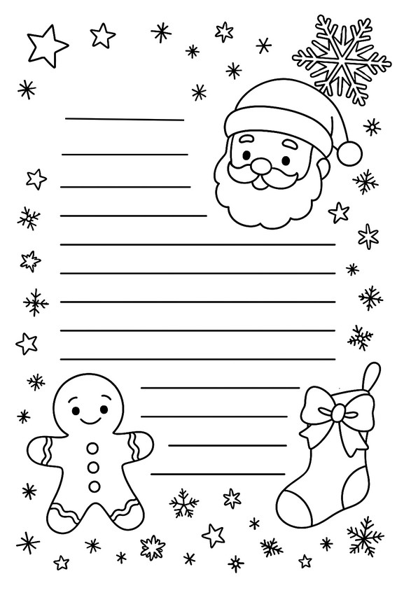 Image to color - Gingerbread Man - Letter to Santa Claus