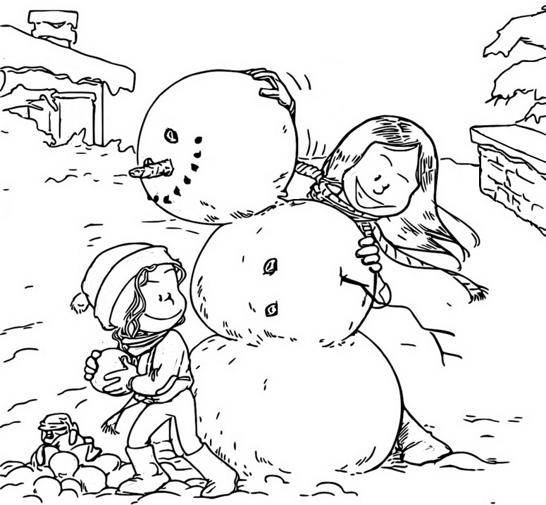 Coloriage Le bonhomme de neige