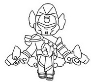 Rysunek do kolorowania - Dark Angel Colt - Brawl Stars - Starr Toon