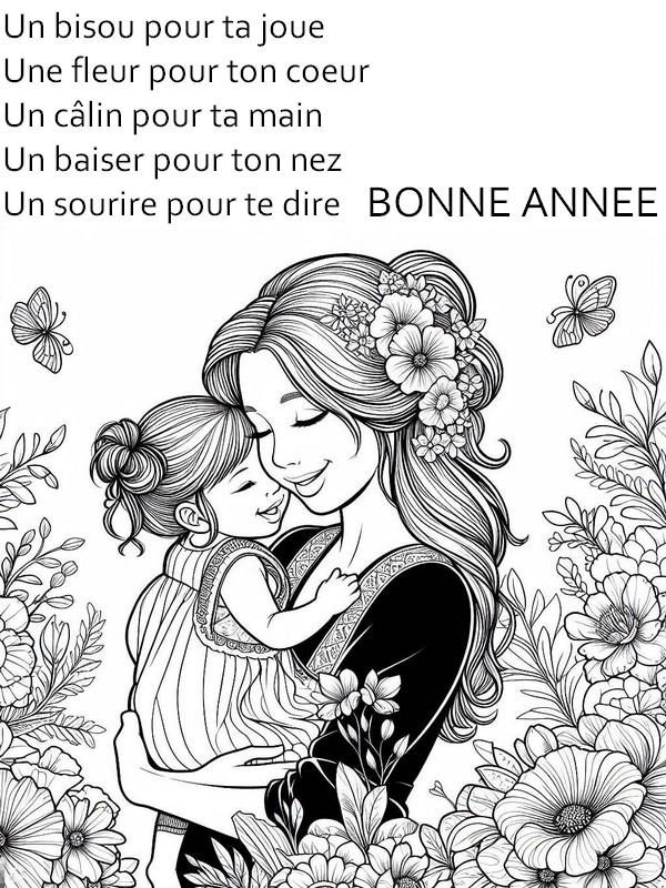 Coloriage Un sourire pour te dire bonne année